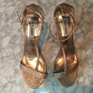 Steve Madden Rose Gold Glitter Heels (Size 9)